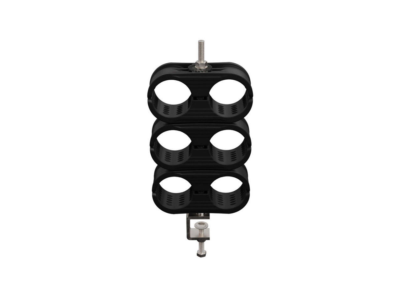 Tower Accessories dual-side, three-hole feeder cable clamp for 1-5/8" coaxial cable 