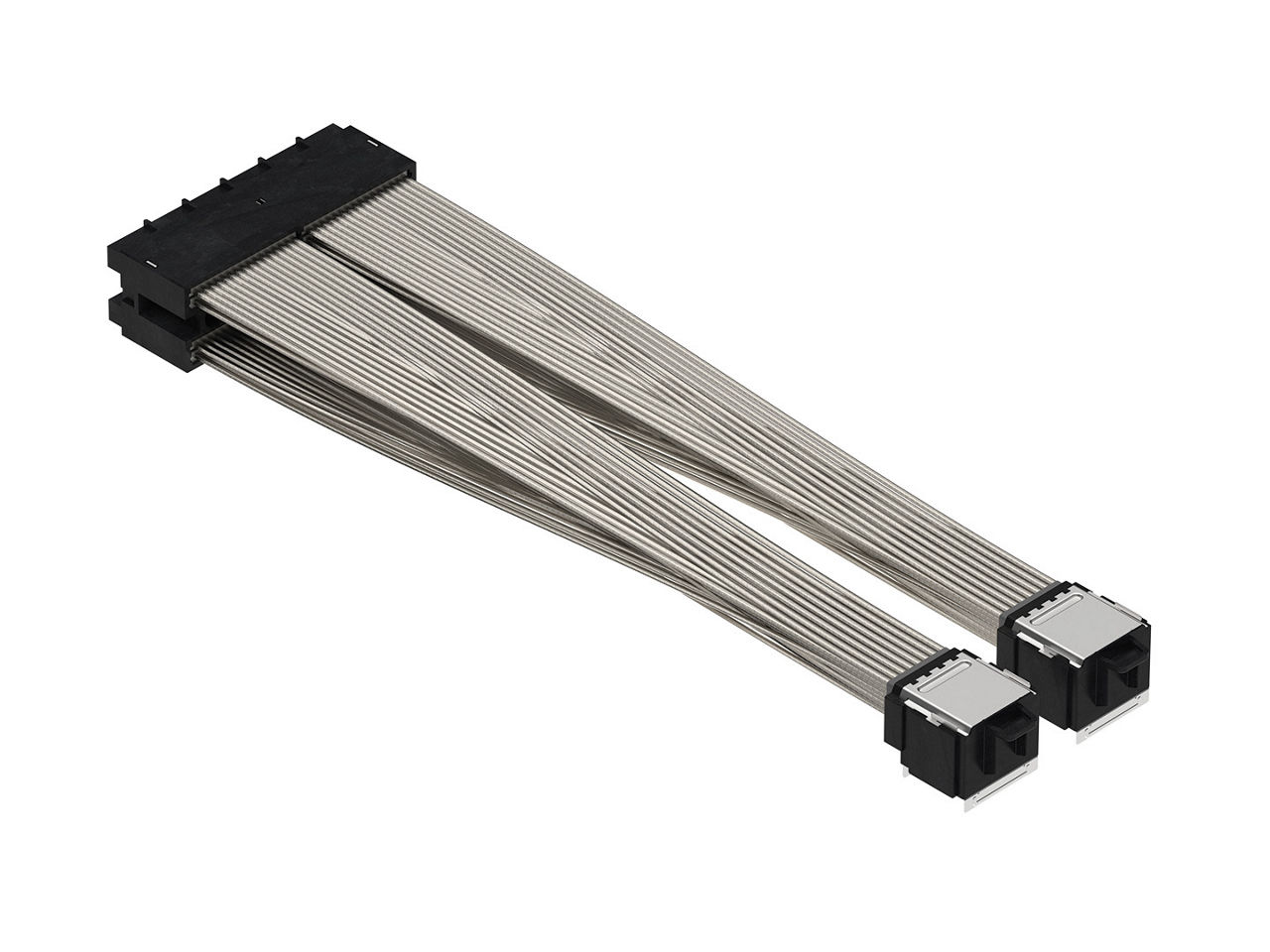 Molex XPO connector assembly directly terminated to twinax cables.