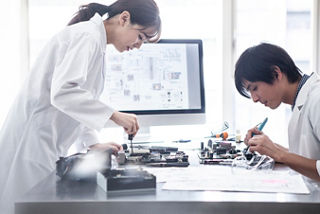 Bright laboratory landscape.
