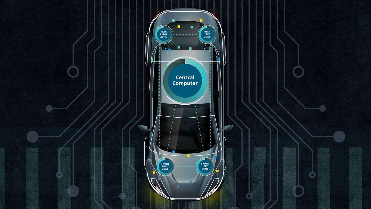 Layout of electrical architecture of vehicle design. 