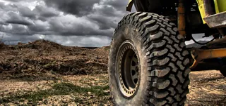 Vehicle driving off-road in a harsh environment 