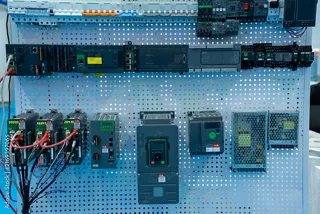 Industrial control equipment and cabling.