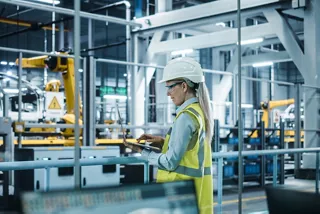 Female engineer in factory